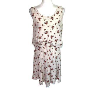 The Limited Skirt Set Womens Medium M Floral Rayon Side Buttons Top Size 8 Cream